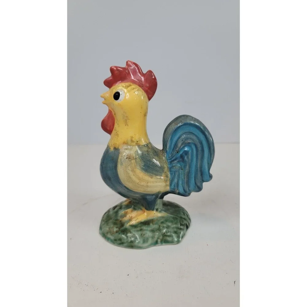 Ceramic Rooster Measuring Spoon Holder Set Farmhouse Kitchen Decor No Spoons
